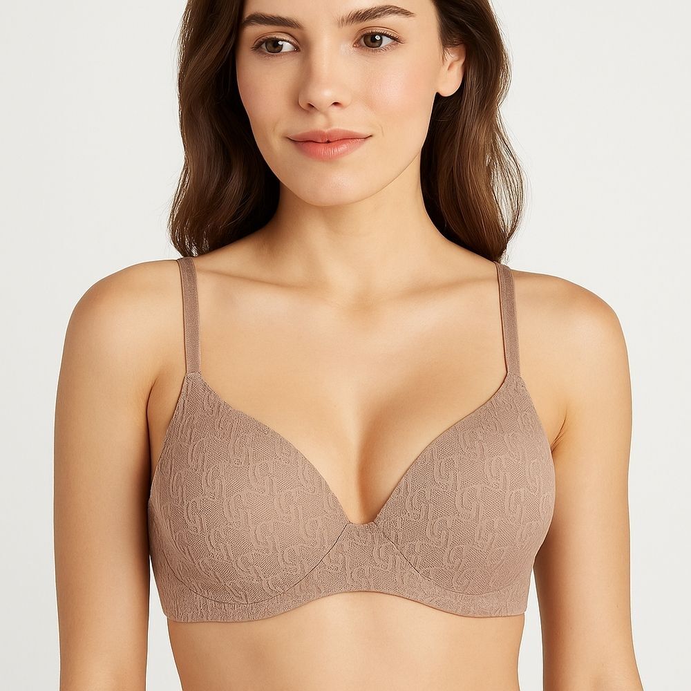 Victoria’s Secret 34D Slate Gray Lace Overlay Bra Adjustable Logo Straps Lightly